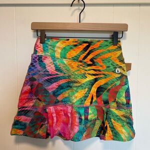 Dona Jo FitWear Bright Multicolor Active Skort, size 1, small